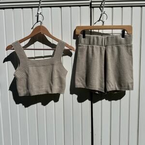Lisa Yang Winnie Shorts Barbara Bralette Crop Size 1 S / M Sand Cashmere Sweater